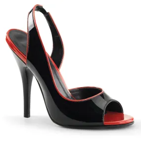 Pointed Sandals SEDUCE-117 Black-Red Patent