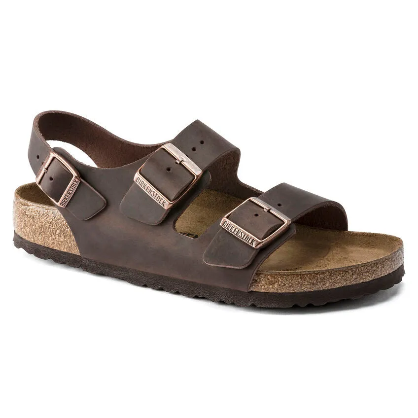 Milano Oiled Leather Step Comfort Slides