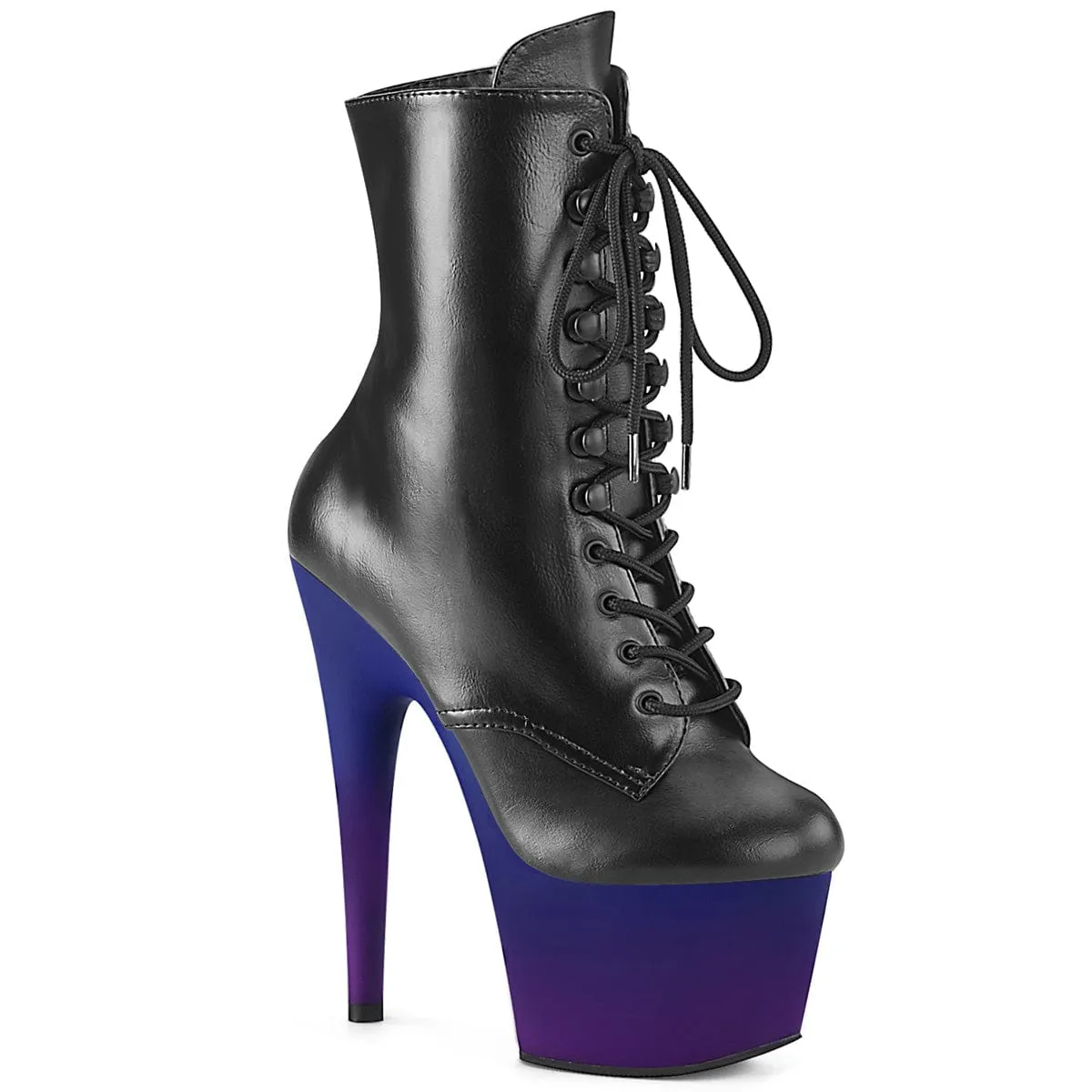 ADORE-1020BP Black Faux Leather/Blue-Purple Ombre Ergonomic Shape