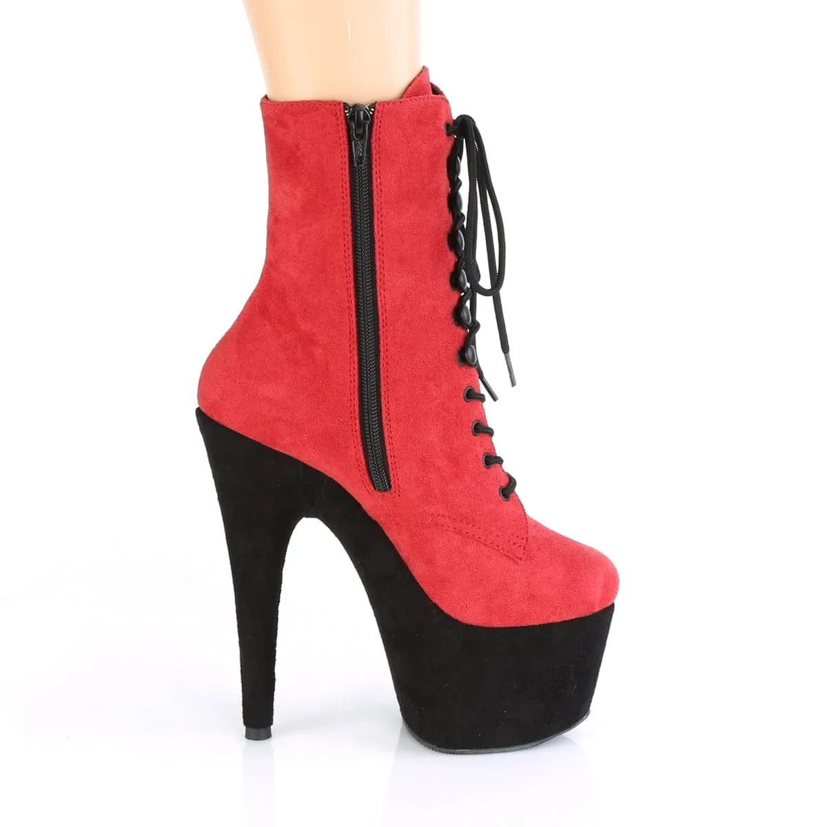 ADORE-1020FSTT Red Faux Suede/Black Faux Suede Icon Edge