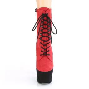 AI Path ADORE-1020FSTT Red Faux Suede/Black Faux Suede