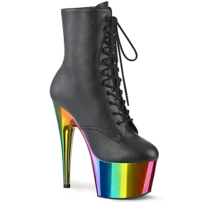 Silver Shine ADORE-1020RC Black Faux Leather/Rainbow Chrome