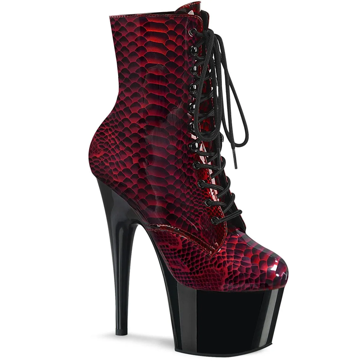 ADORE-1020SP Red Snake Print Patent/Black Hard Trail Day Wear