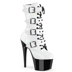 ADORE-1046TT White Hologram Patent/Black Tread Pattern Rugged And Durable