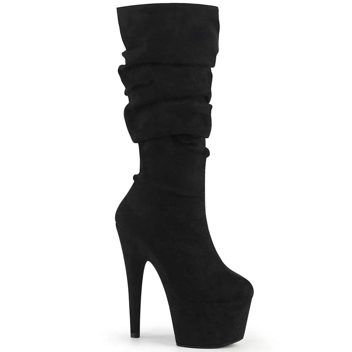 Durable Build ADORE-1061 Black Faux Suede/Black Faux Suede