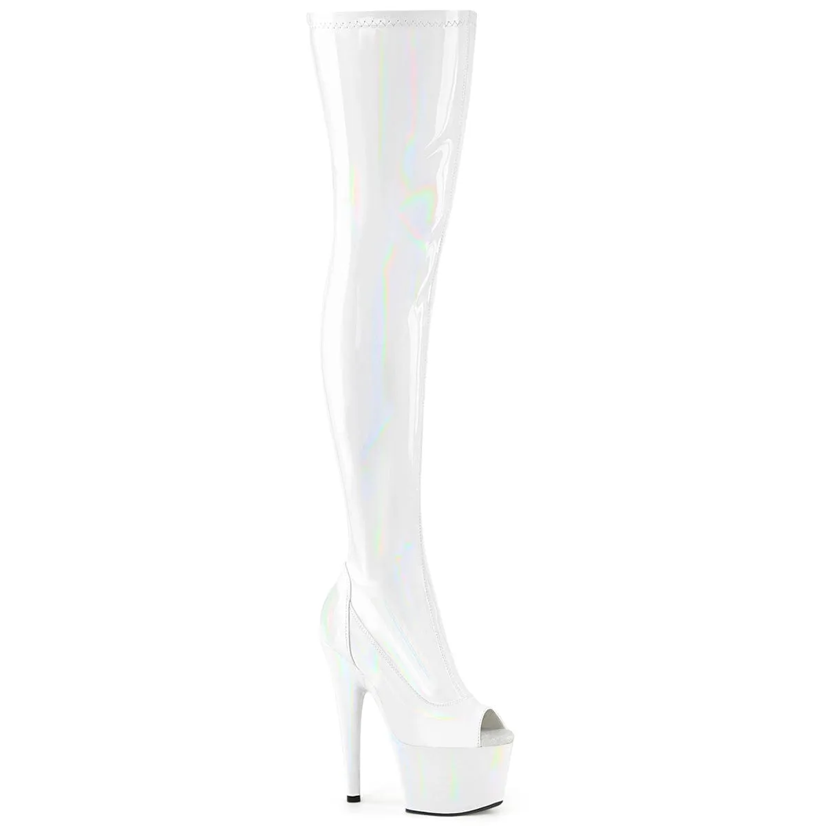 ADORE-3011HWR White Stretch Hologram/White Hologram Slip On