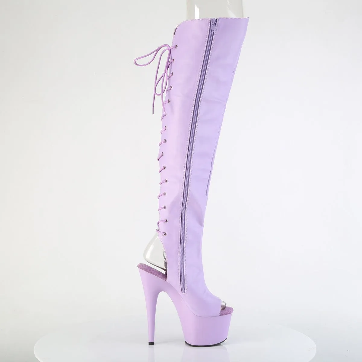 Sport Inspired Silver Glow ADORE-3019 Platform Shoes Lavender Faux Leather/Lavender Matte