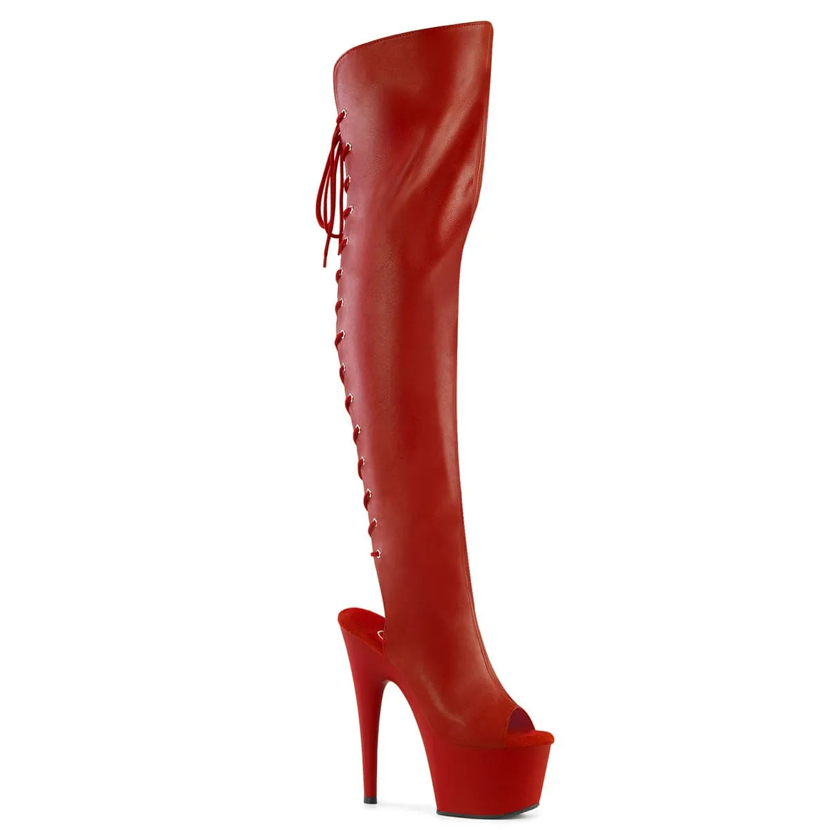 ADORE-3019 Red Faux Leather/Red Matte Global Fit Future Walk