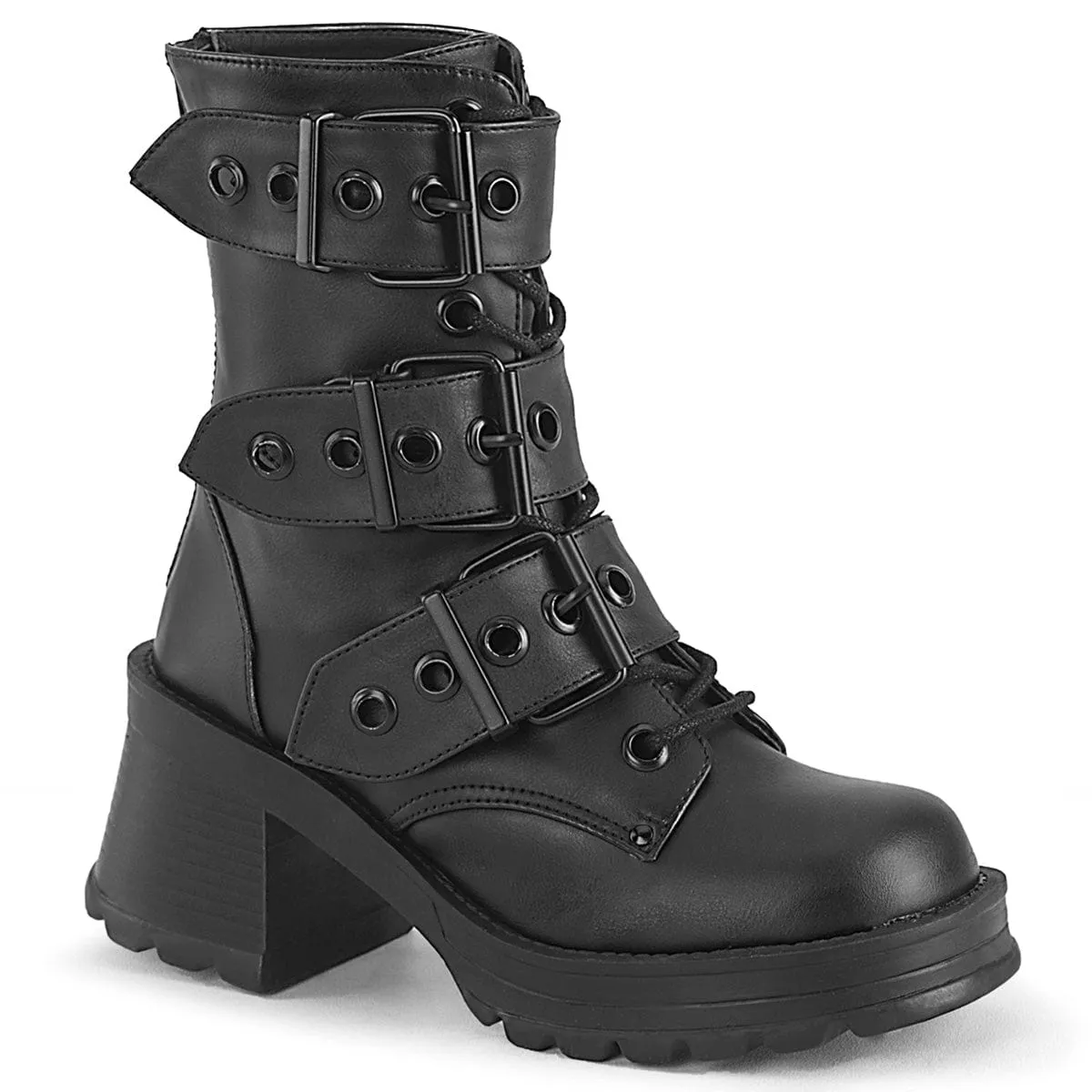 Anti-Skid Modern BRATTY-118 Black Vegan Leather