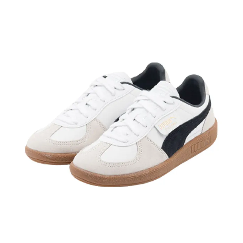 Women's Puma Palermo Leather White/Vapor Grey-Gum 397467-01 Cushioned Footbed