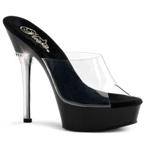 ALLURE-601 Clear/Black Heeled Sandals