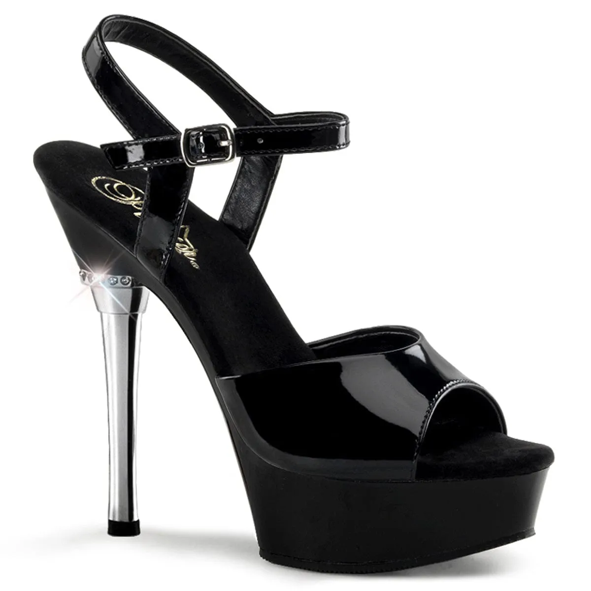 ALLURE-609 Black Patent/Black Casual Wedding Heels