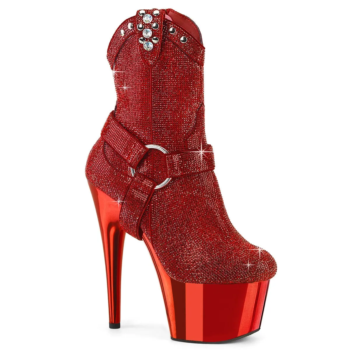 Factory Worker ADORE-1029CHRS Red Rhinestones/Red Chrome