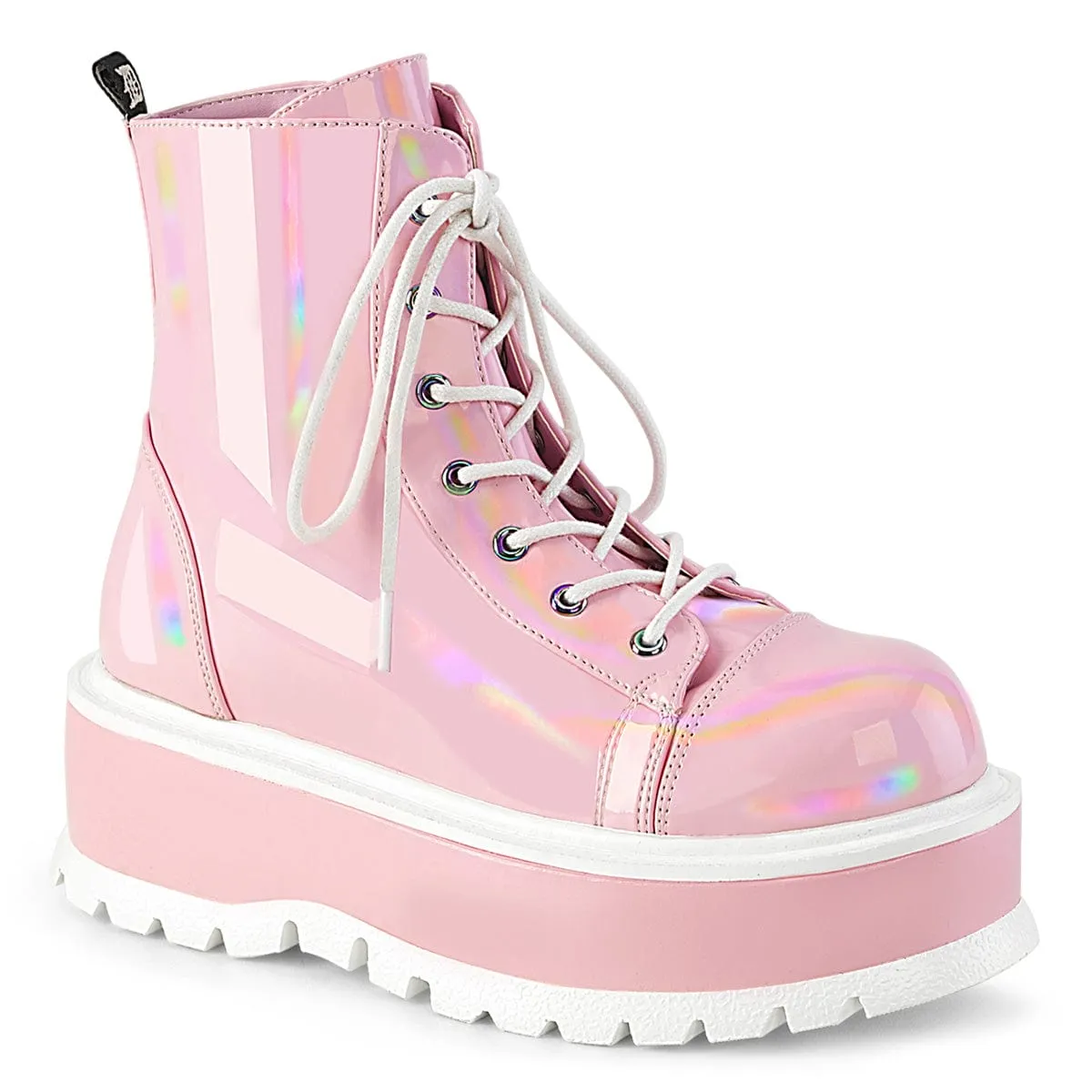 SLACKER-55 Baby Pink Hologram Patent High-Performance Footwear