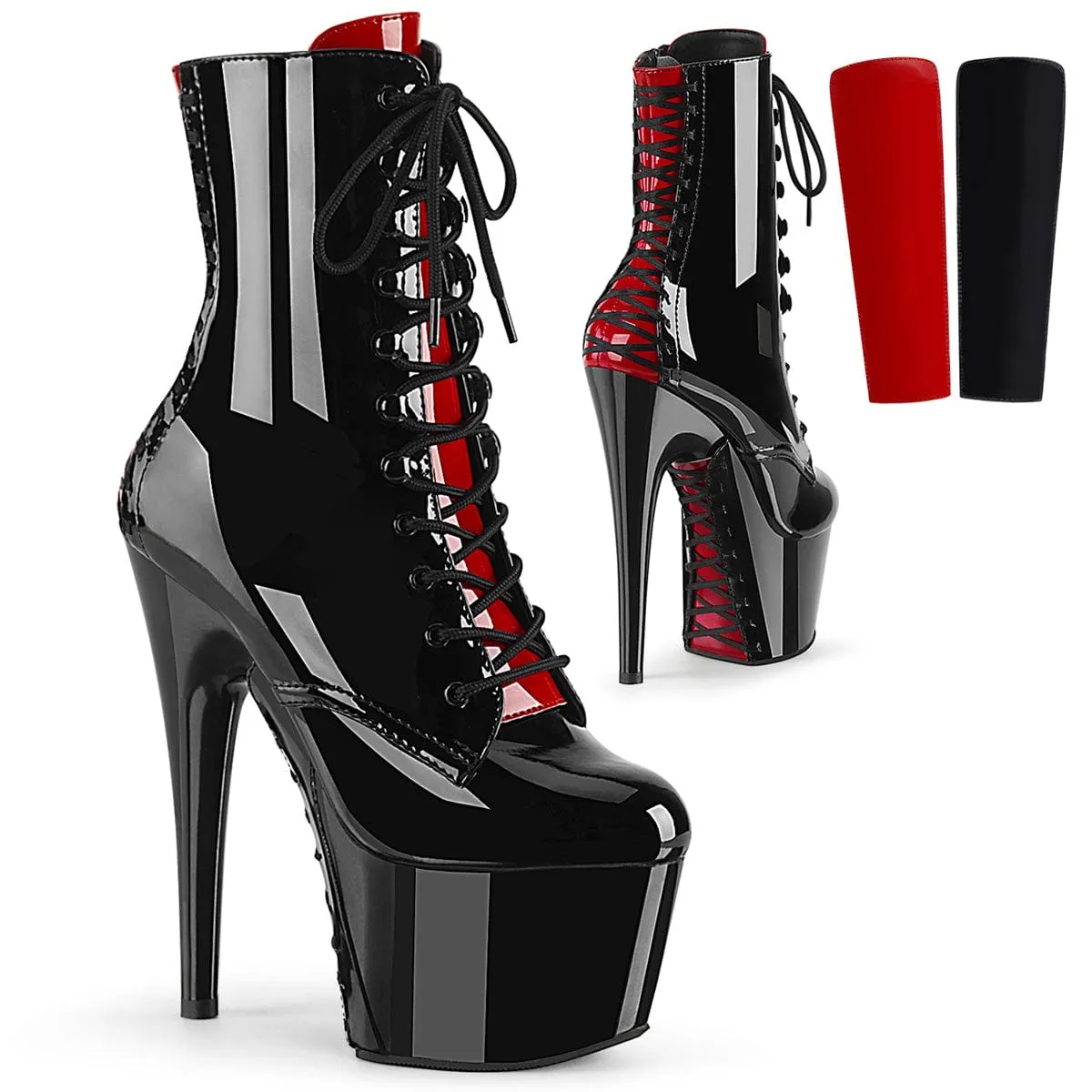 Family Reunion ADORE-1020FH Black-Red Patent/Black-Red