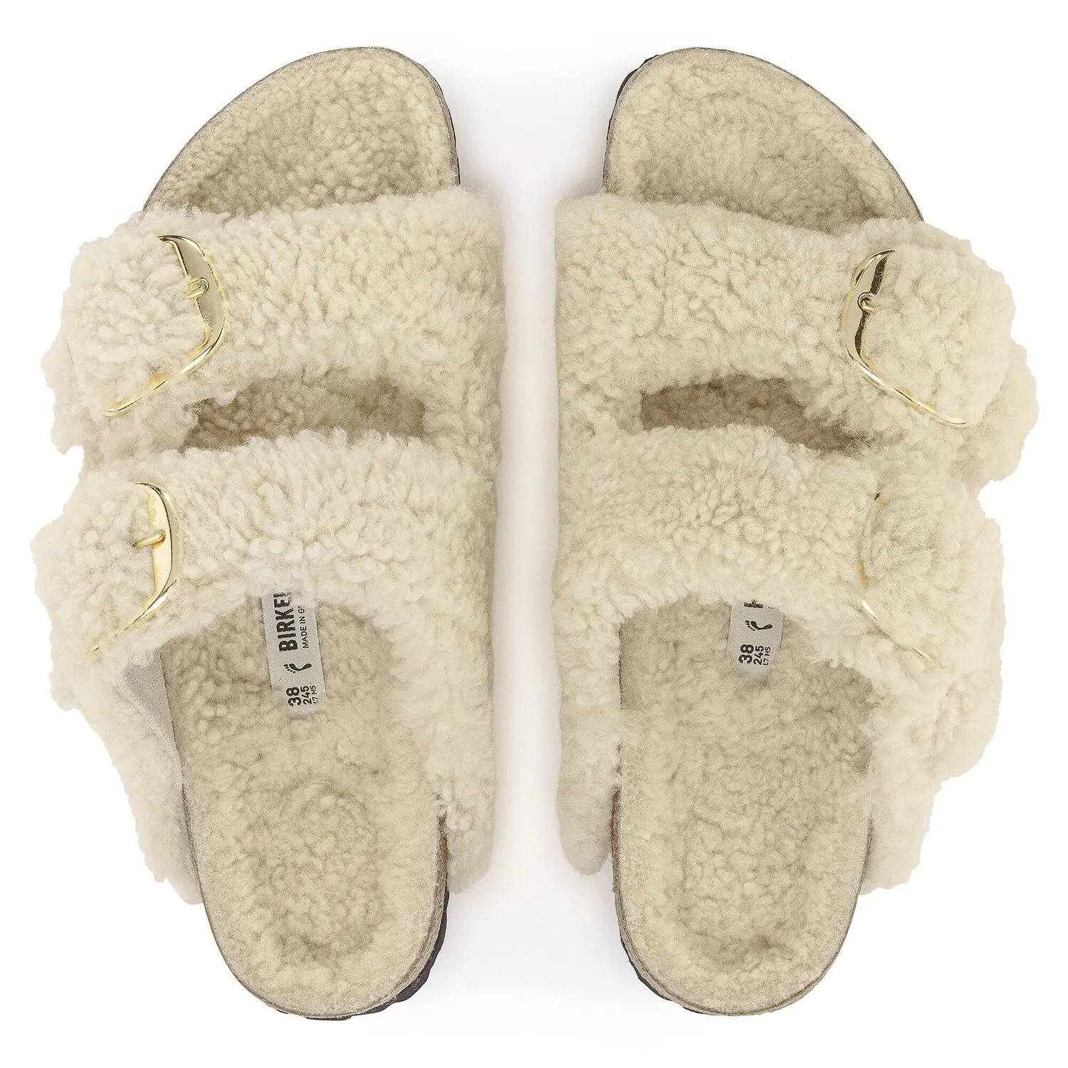 Open Front Cozy Vibe Arizona Big Buckle Shearling - Teddy Eggshell
