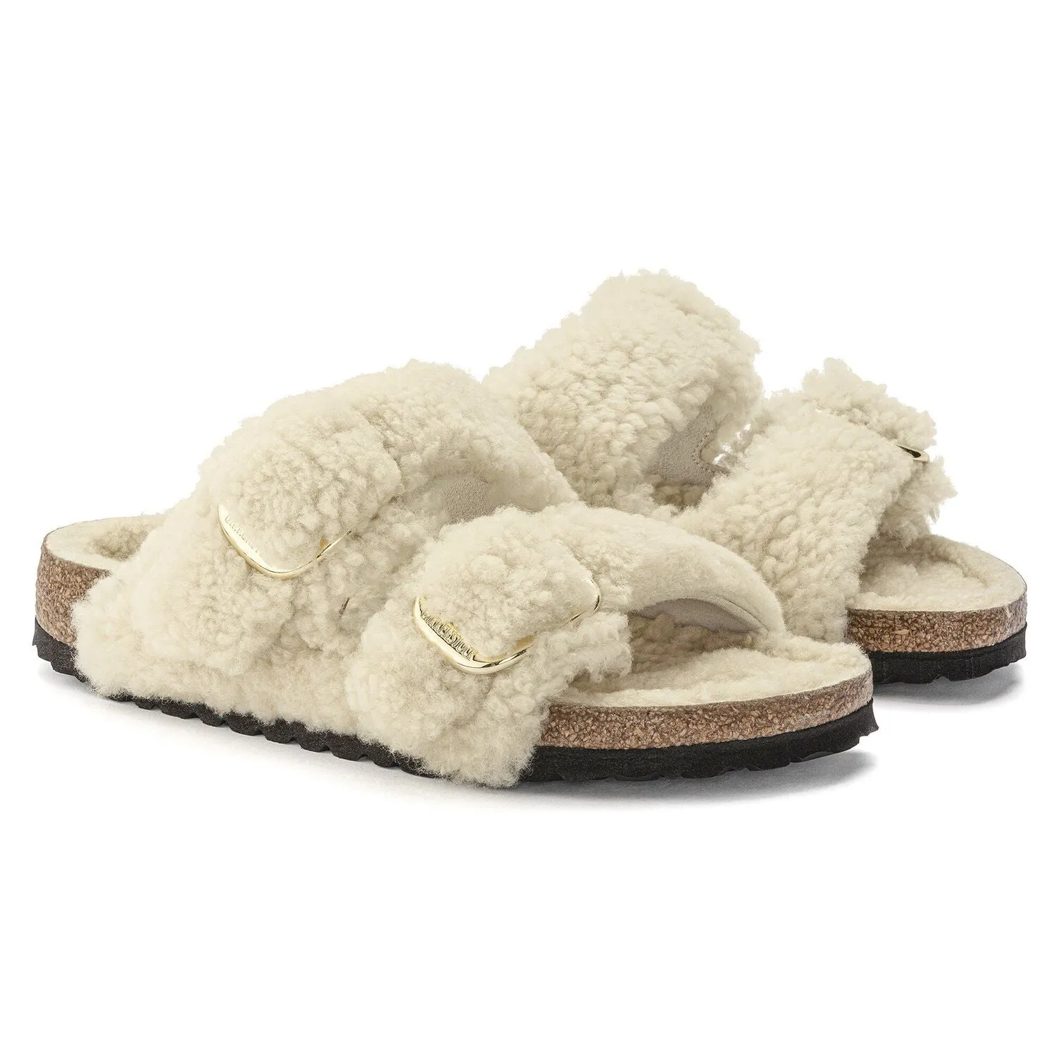 Arizona Big Buckle Shearling - Teddy Eggshell Fashion Flip-flops