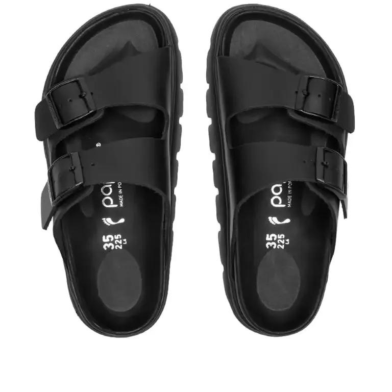 Sporty Flip-flops Outdoor Fun ARIZONA CHUNKY BLACK LEATHER