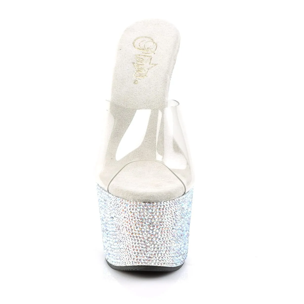 BEJEWELED-701DM Clear/Silver Multi Rhinestones No Rub Toe Space