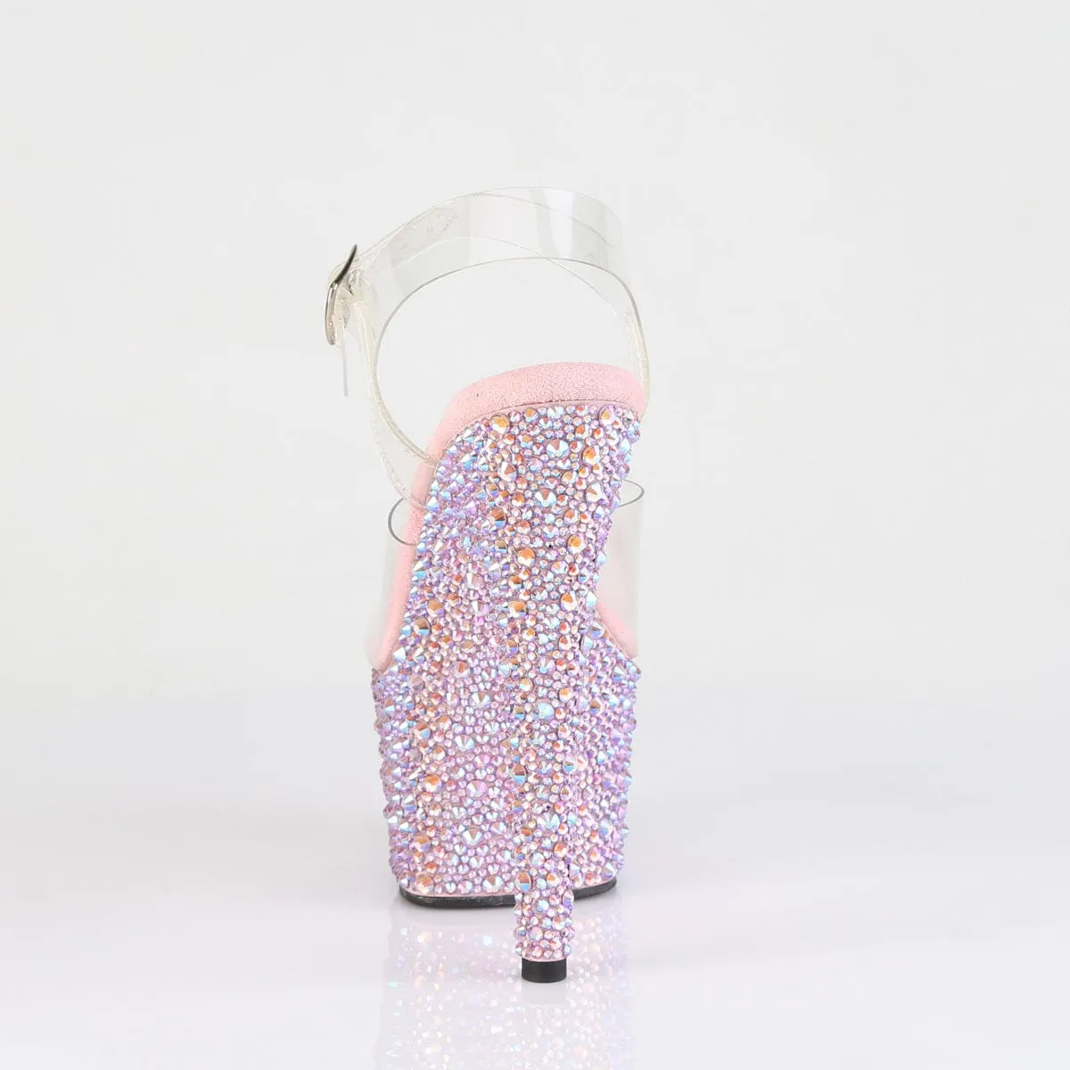 Comfortable Outdoor Adventure BEJEWELED-708MS Clear/Baby Pink Multi Rhinestones