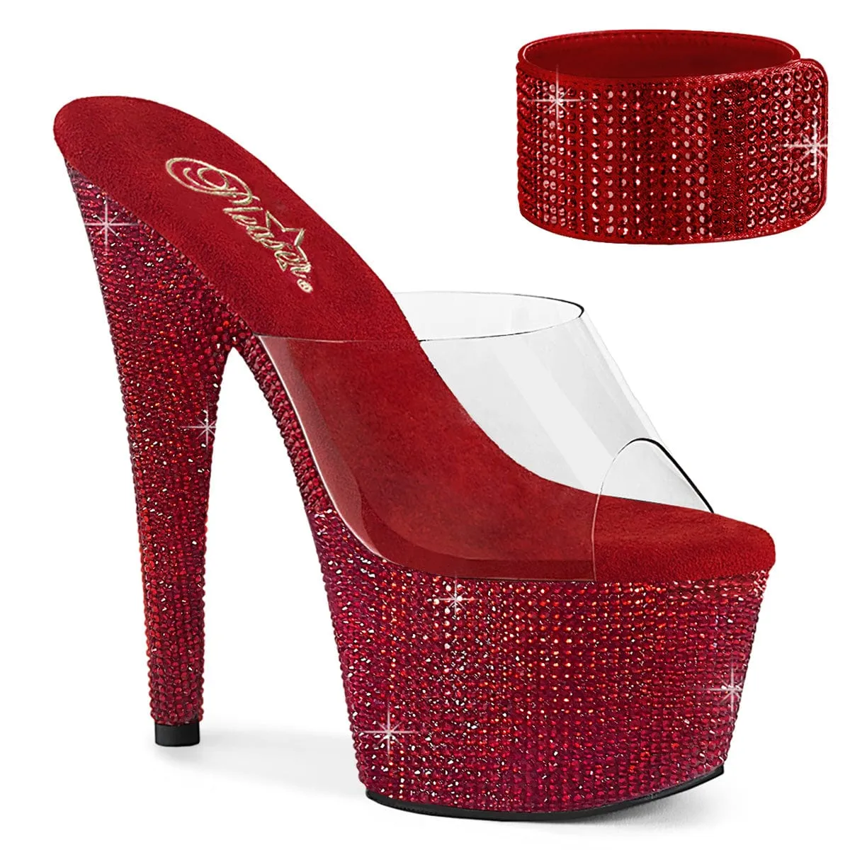 Heel Freedom Flex form BEJEWELED-712RS Clear/Ruby Red Rhinestones