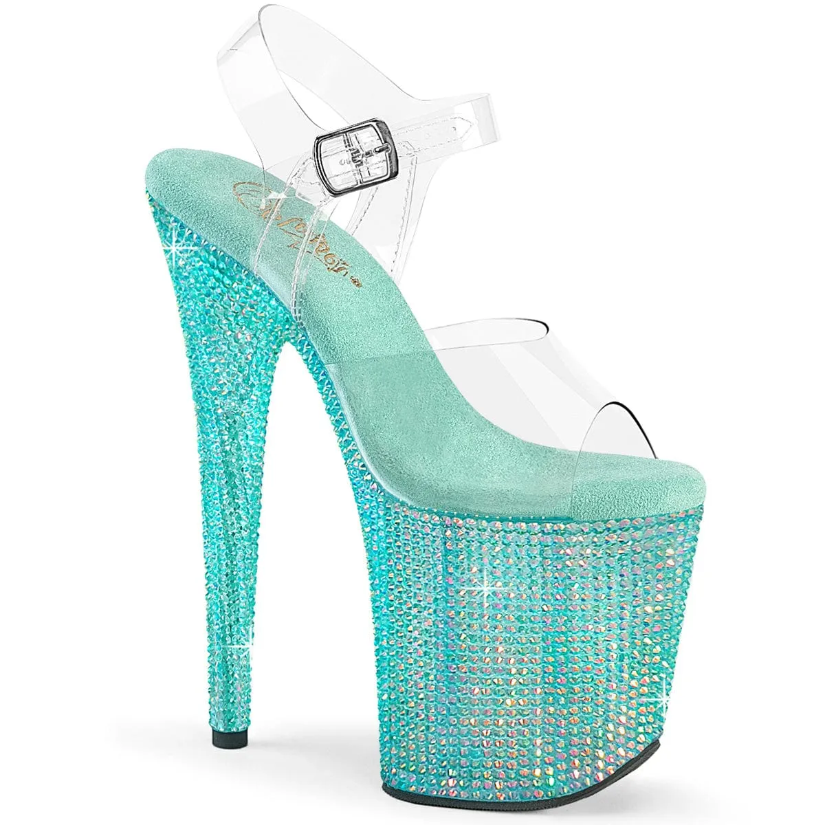BEJEWELED-808RRS Clear/Aqua Rhinestones Good Weather