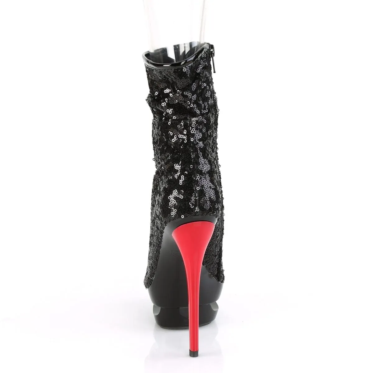 BLONDIE-R-1008 Black Sequins/Black-Red Comfort Tongue