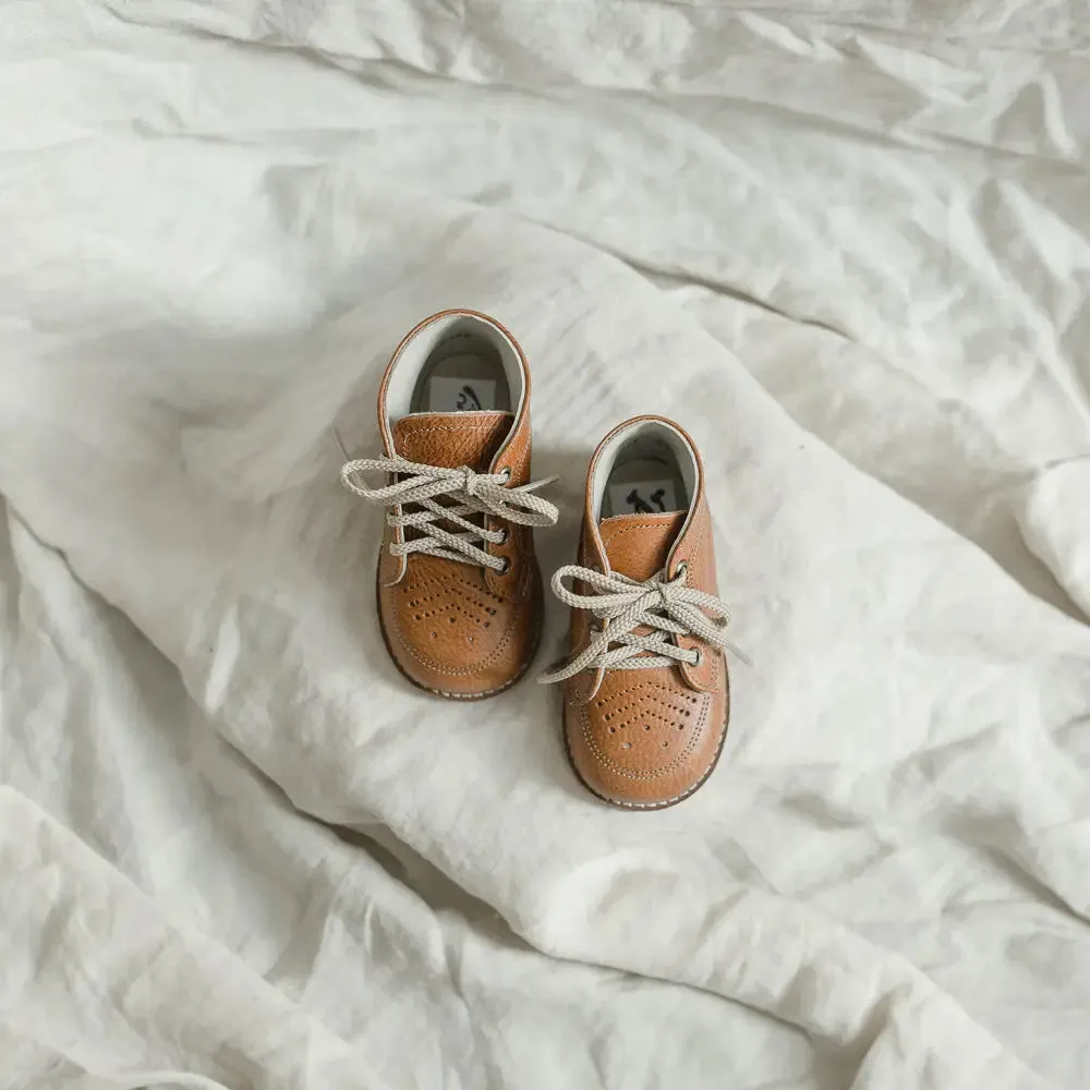 Blair Boot - Cognac Tan Oxfords Heel Support