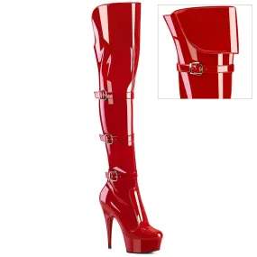 DELIGHT-3018 Red Stretch Patent/Red Reinforced Seams
