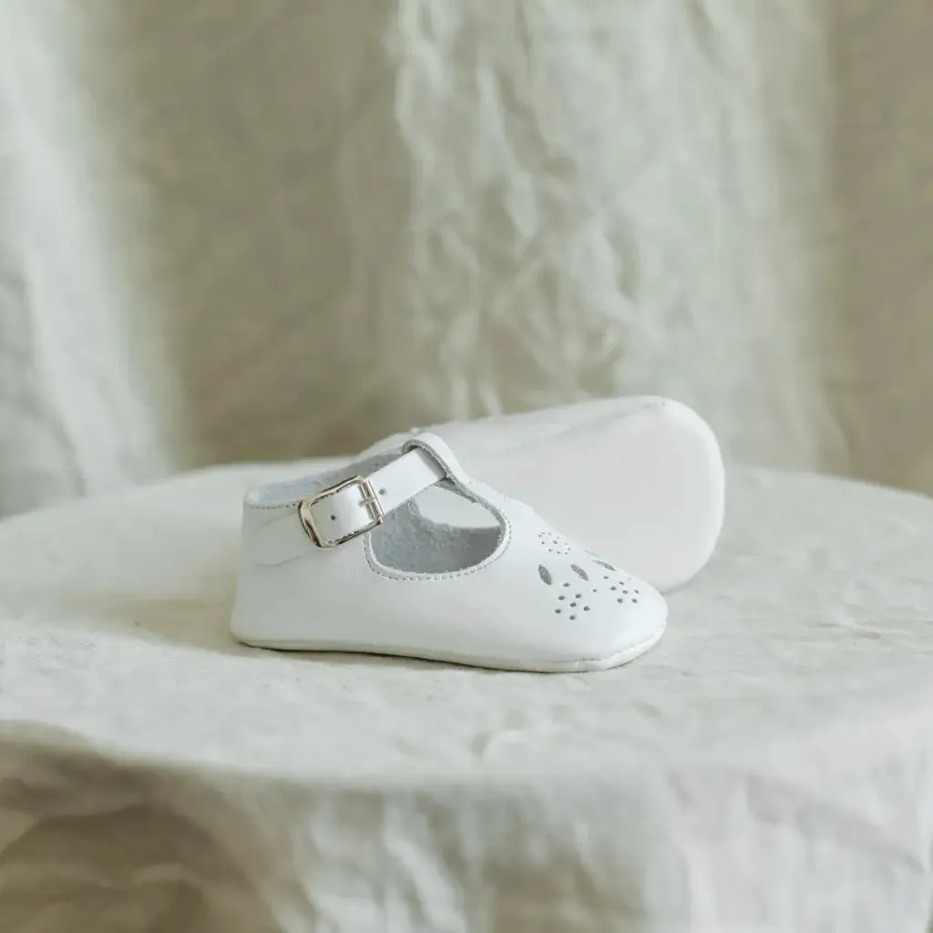 Soft Soled T-Strap - White Little ones' items Anti Slip