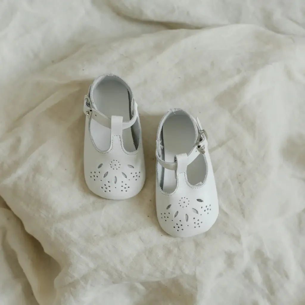 Arch Cushion Kids' winter shoes Soft Soled T-Strap - White