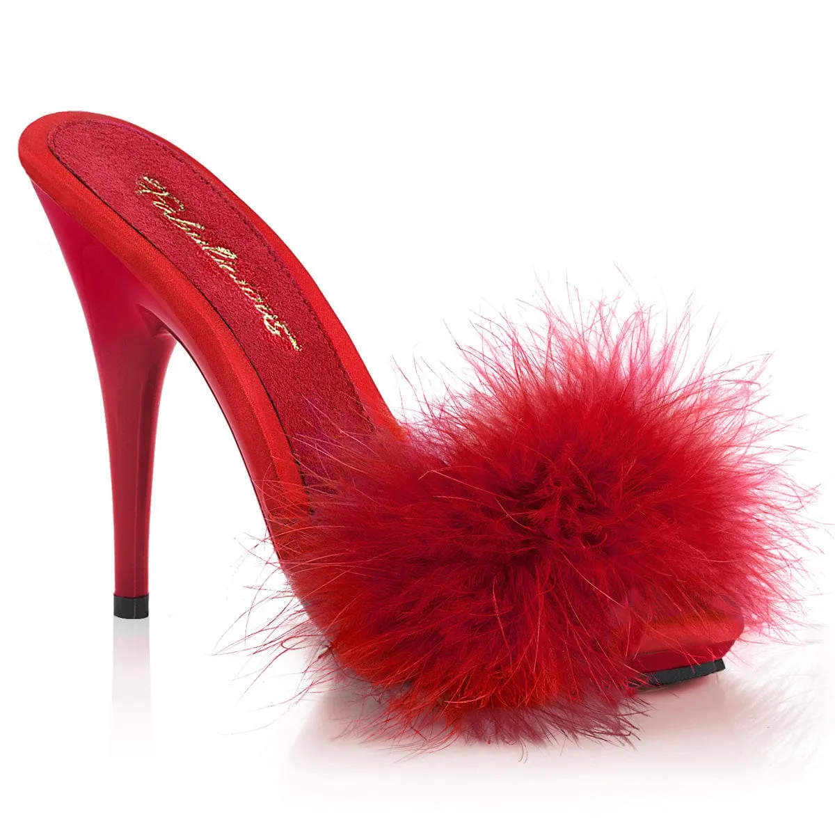 POISE-501F Red Satin-Marabou Fur/Red Jungle Path Air Boost