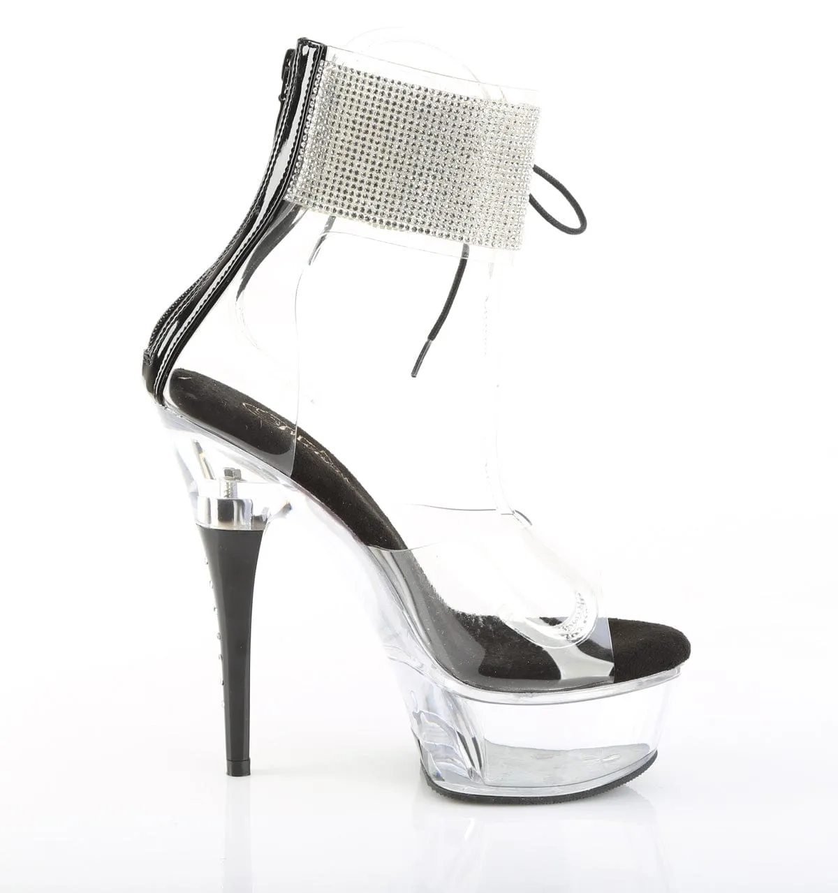 Vegan Material CAPTIVA-624RS Platform Shoes Clear/Black