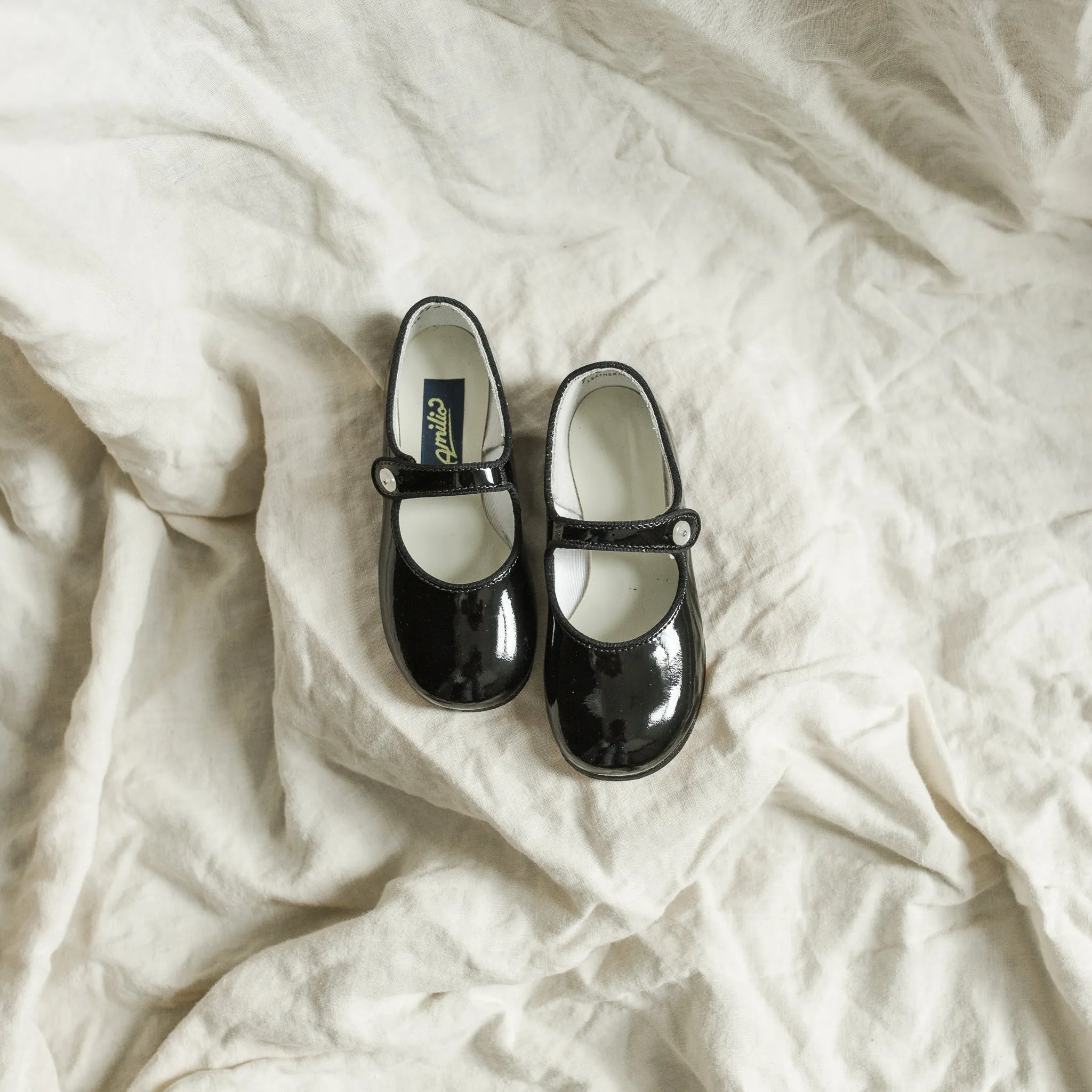 Elastic Sole Soft Charlotte Mary Jane - Black Patent