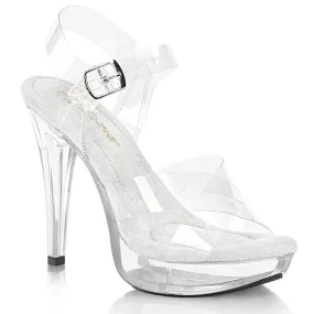 COCKTAIL-507 Clear/Clear Luxury Heels for Office Comfortable ankle support