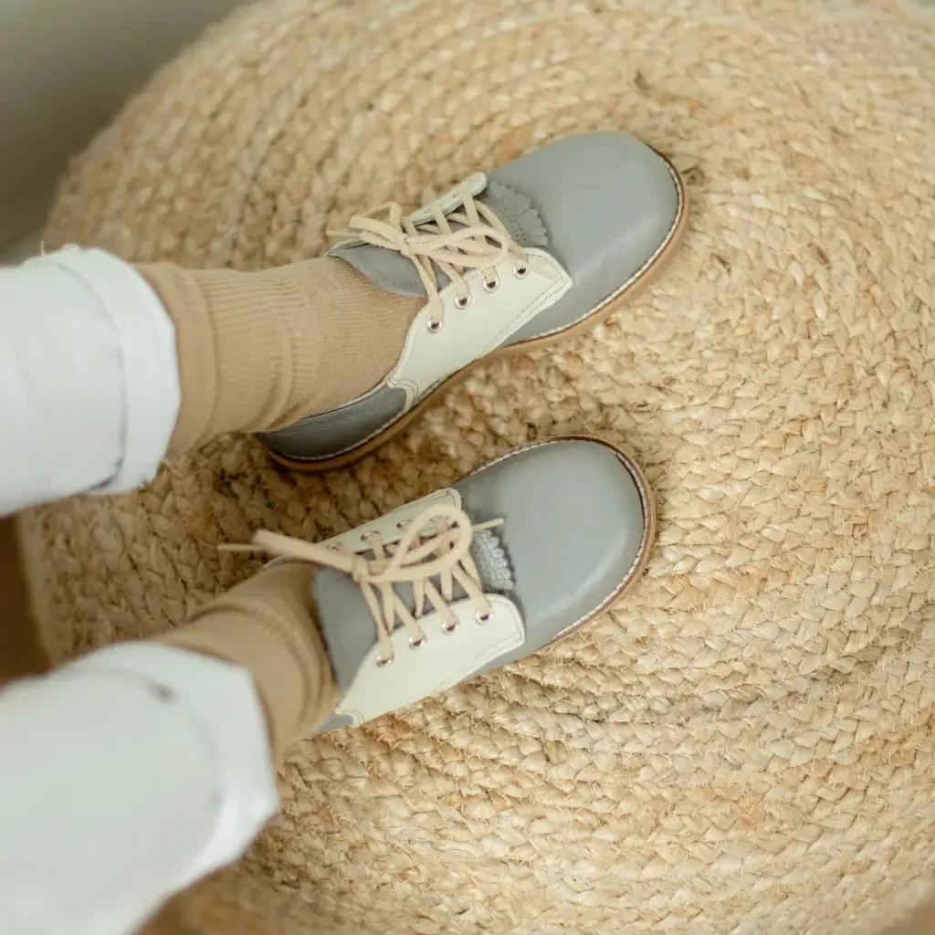 Artie Saddle - Heron/Fog Bright Gold Wide fit