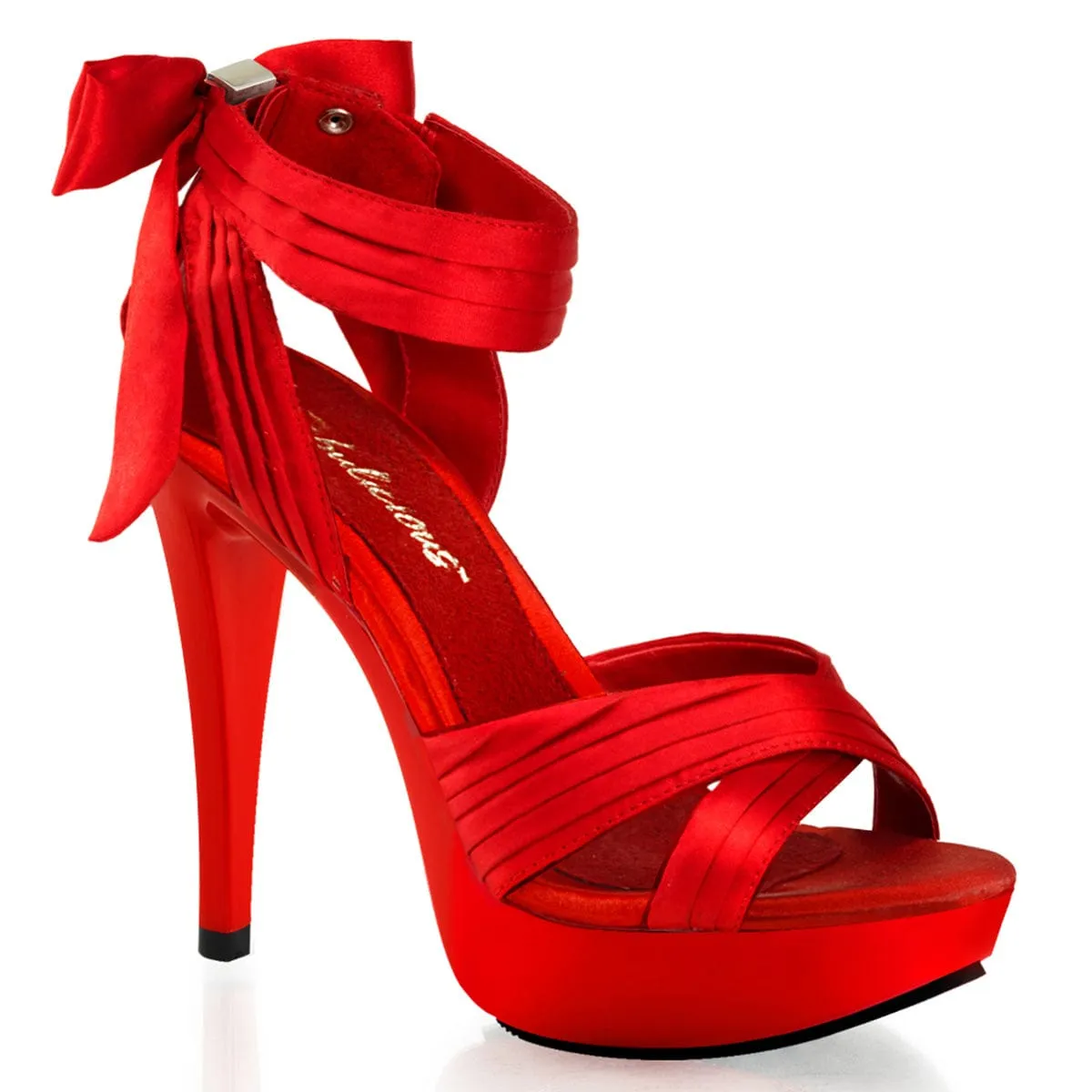 COCKTAIL-568 Red Satin/Red Vintage Style Heels Flex grooves