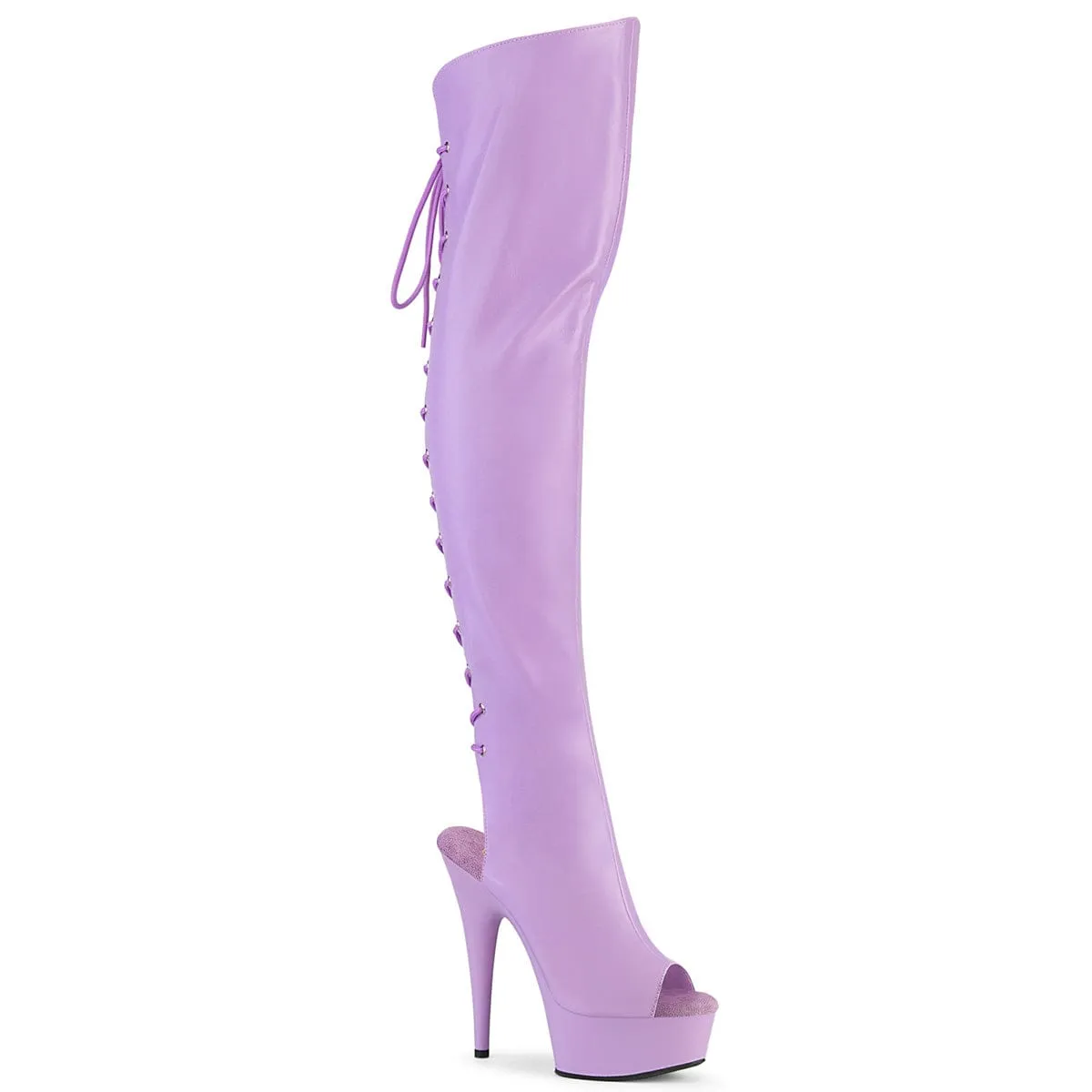 Wind Barrier Reliable Grip DELIGHT-3019 Platform Shoes Lavender Faux Leather/Lavender Matte
