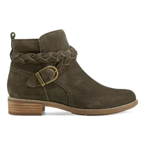 Nicole Round Toe Stacked Heel Casual Booties Seamless Comfort Urban Traveler Slip Resistant Hiking Trails