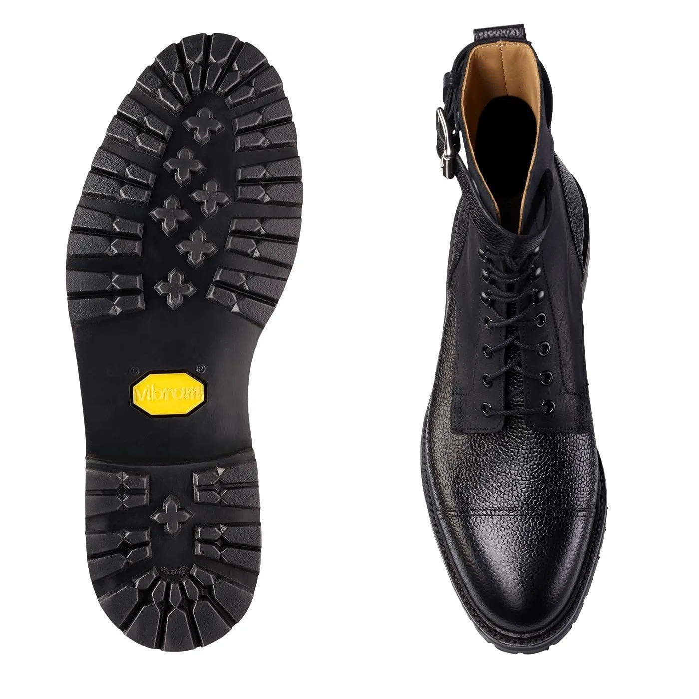 Classic Core Aldershot Black Scotch Grain & Black Rough-Out Suede