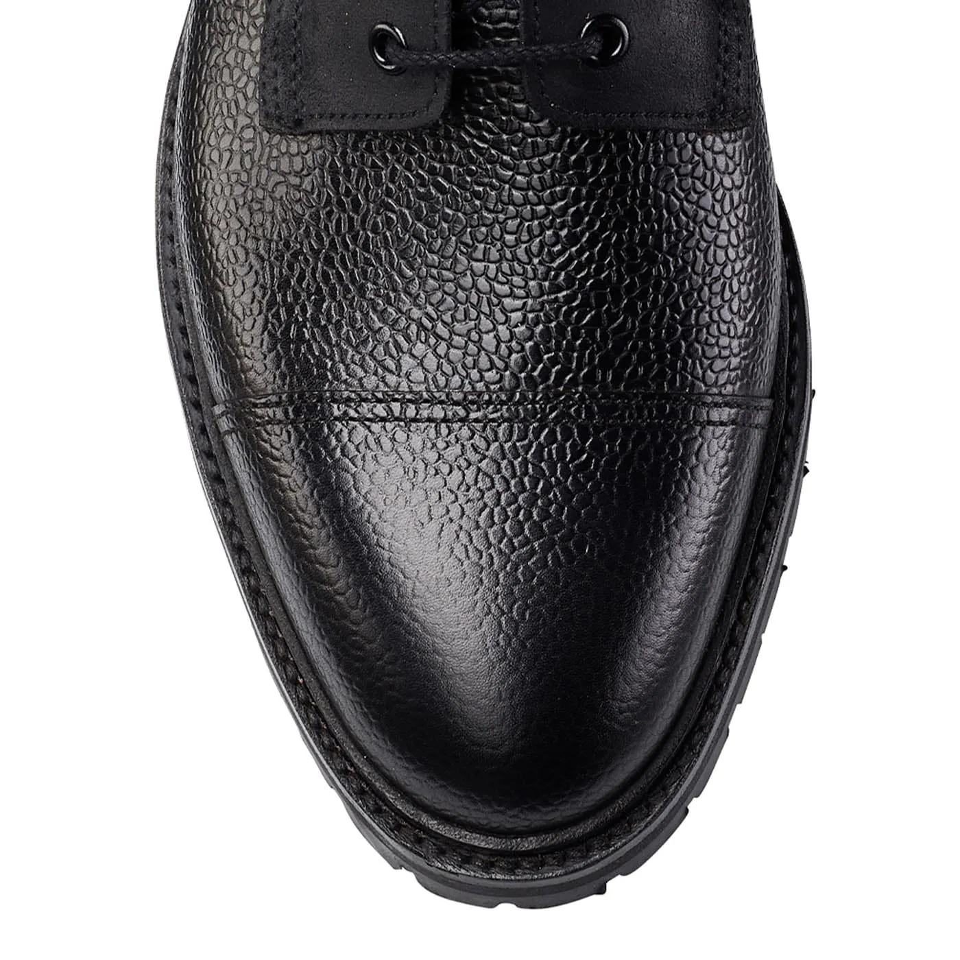 Aldershot Black Scotch Grain & Black Rough-Out Suede Comfort footbed Knit Top