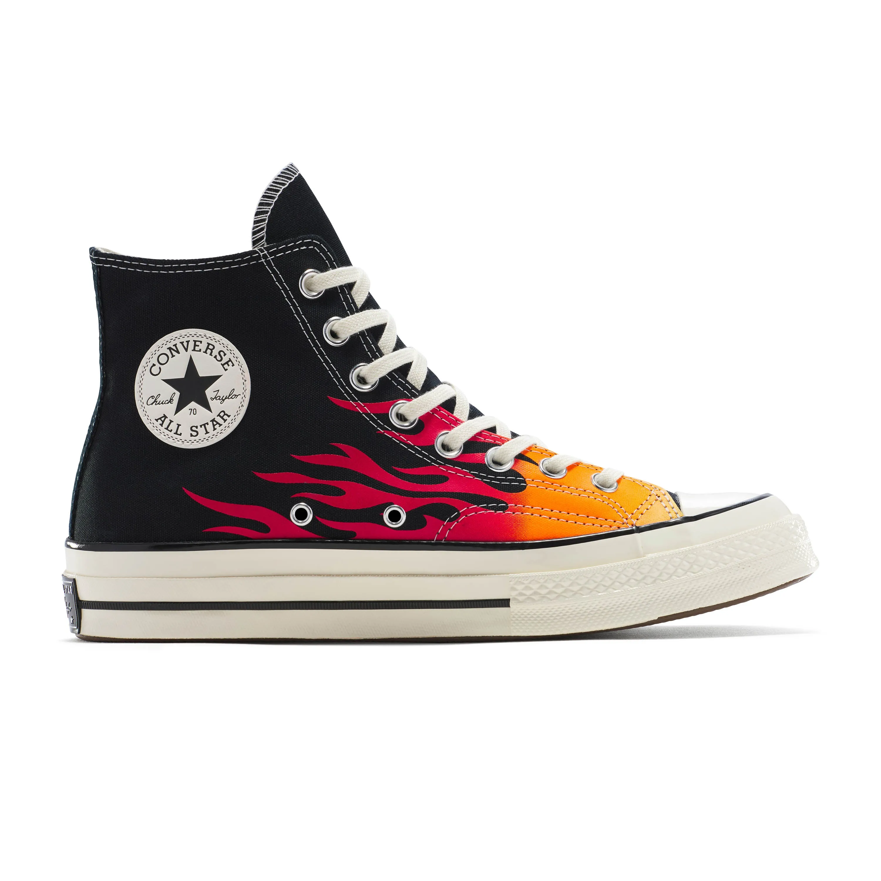 CONVERSE Chuck 70 Fire  Black/Red/Yellow A15610C Silver Shine Icon Walk