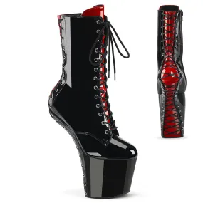 Snake print High-traction CRAZE-1040FH Black-Red Patent/Black Red