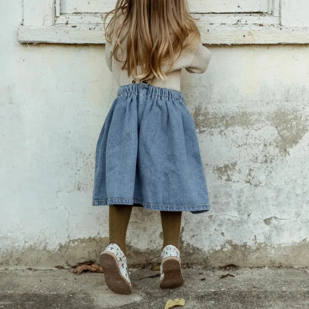 Smooth Surface Breathable kids' shoes Flora T-Strap - Mushroom