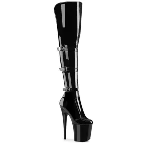 FLAMINGO-3018 Black Stretch Patent/Black Smart Style Fire Side