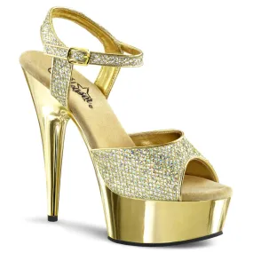 Adjustable Sole DELIGHT-609G Gold Multi Glitter/Gold Chrome