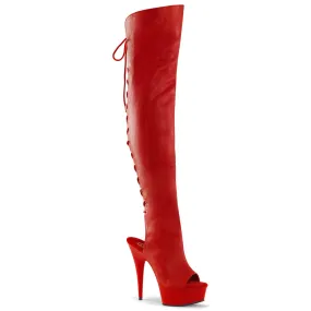 DELIGHT-3019 Red Faux Leather/Red Matte Active Slip Fit