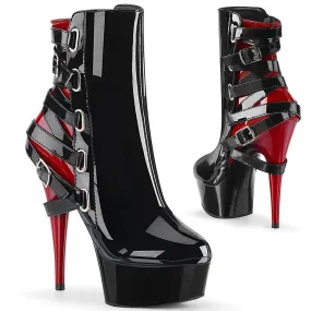 DELIGHT-1012 Black-Red Patent/Black-Red Sleek Finish