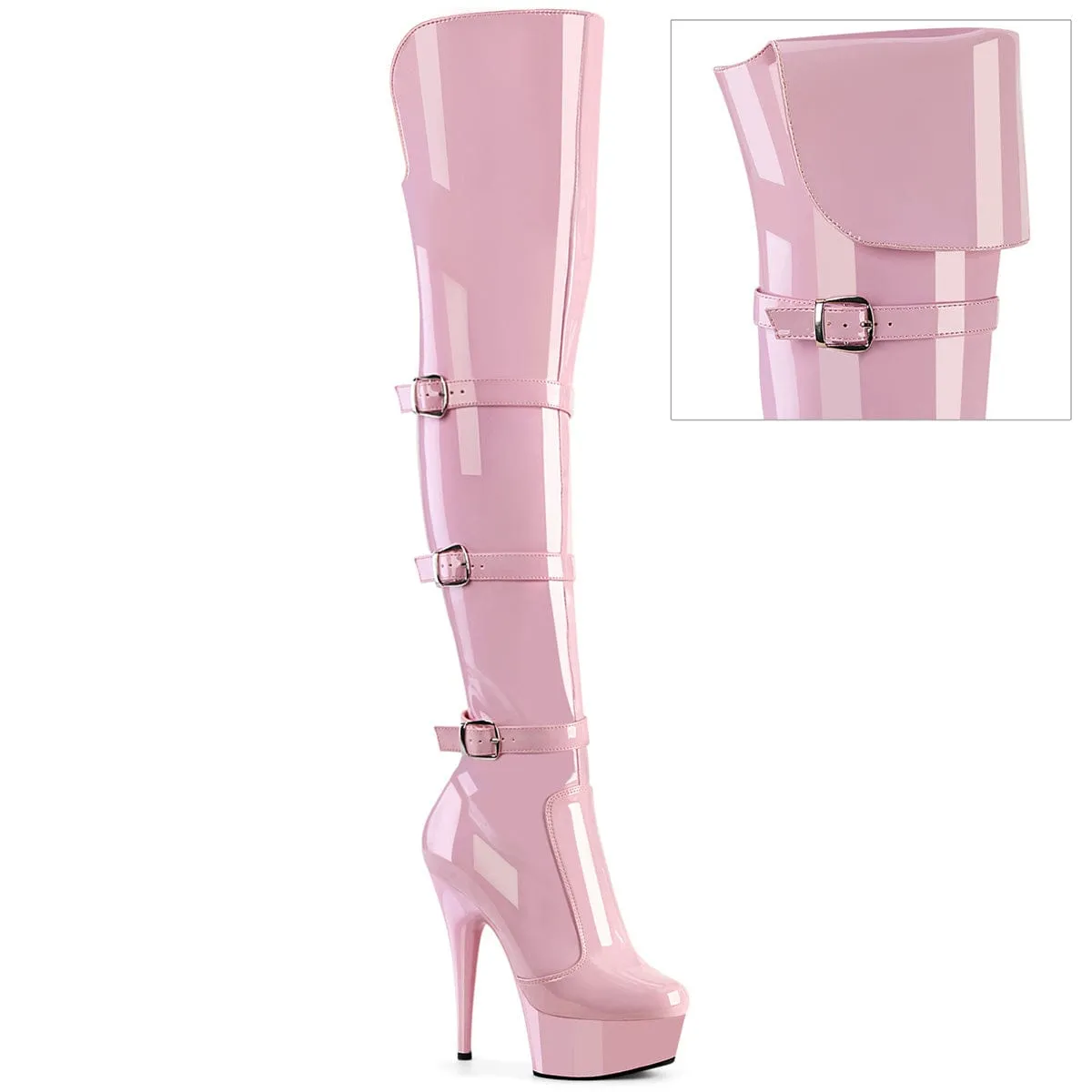 DELIGHT-3018 Baby Pink Stretch Patent/Baby Pink Indie Core
