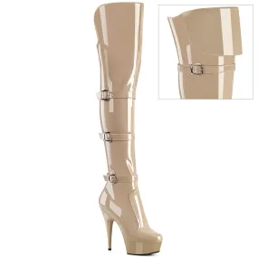 DELIGHT-3018 Nude Stretch Patent/Nude Breathable Lining Boat Walk